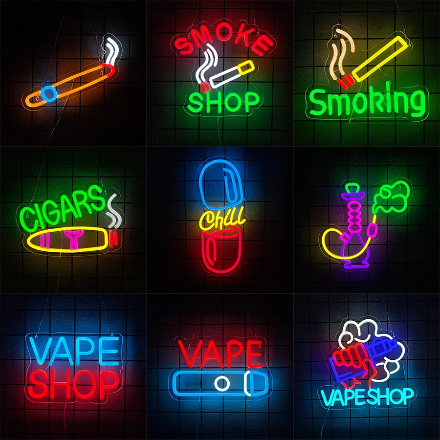 바, 담배 가게 또는 맨 케이브 장식용 후카 네온 사인 - Vaping Shop 리뷰 및 가격